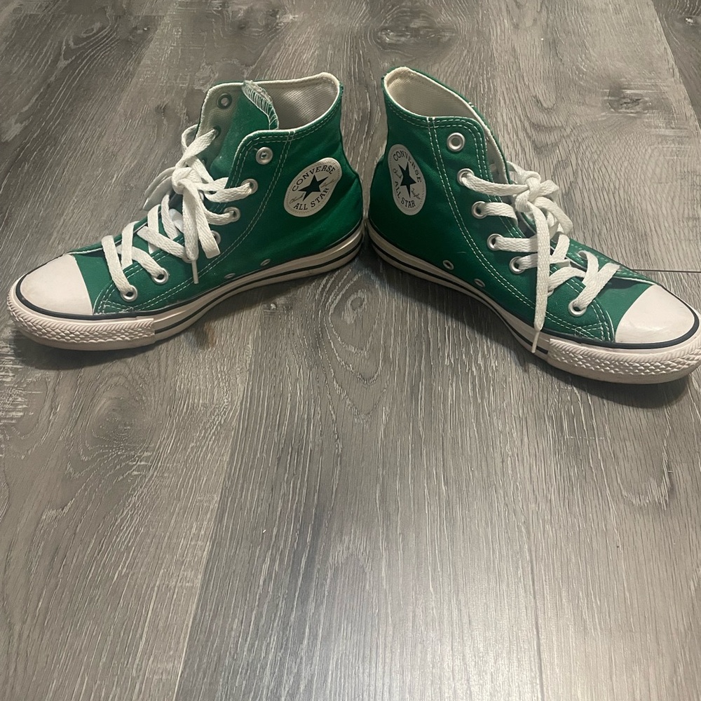 Converse Green and White High-Top Sneakers